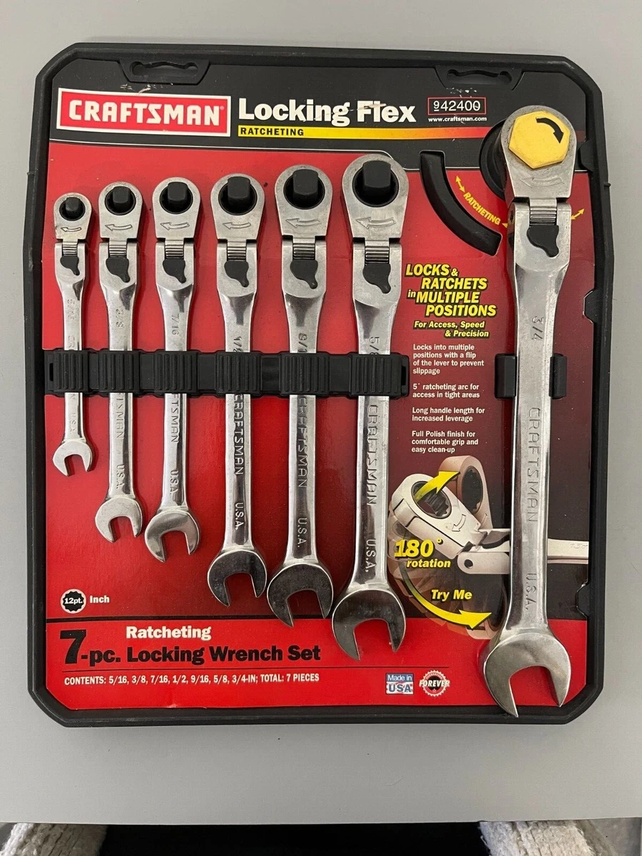 Craftsman 7 pc locking flex ratcheting wrench set deals