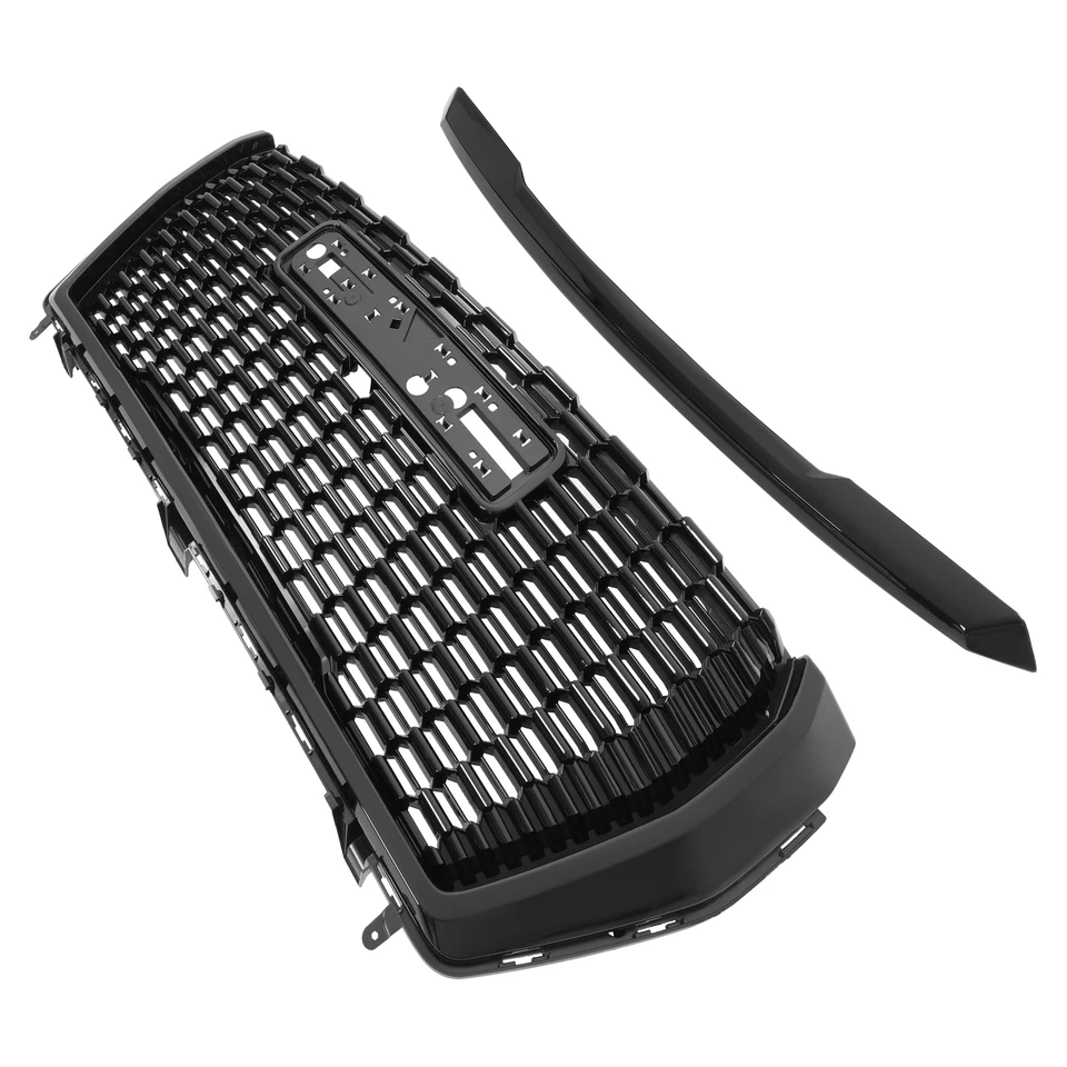 Глянцевая черная передняя решетка и решетка молдинг отделка капота для 2021-2023 GMC Yukon Denali - Изображение 4 из 4