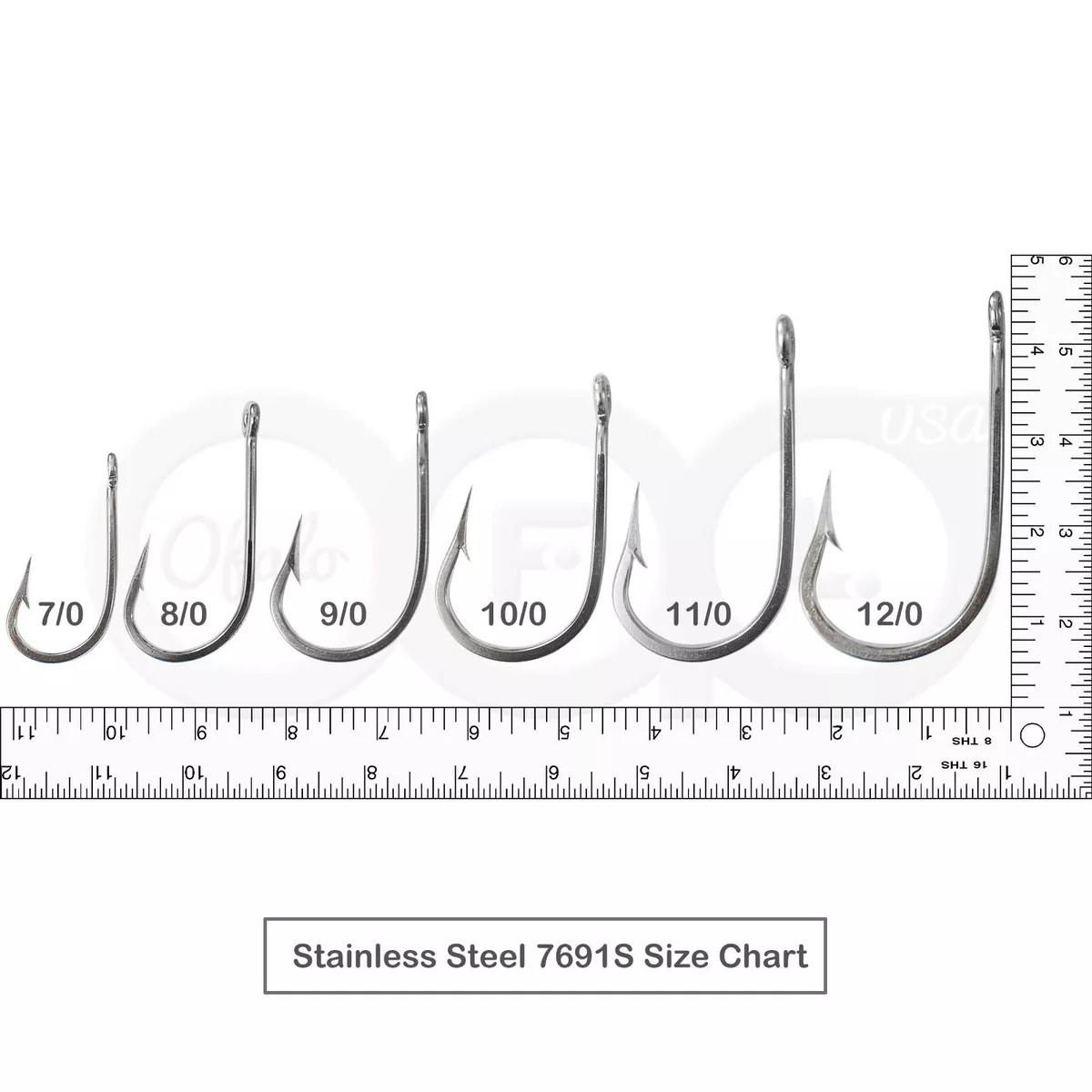 Fishing hook size chart actual size outlet