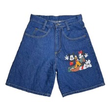 Vintage 90s Disney Mickey Mouse Denim Shorts Size M By Jerry Leigh