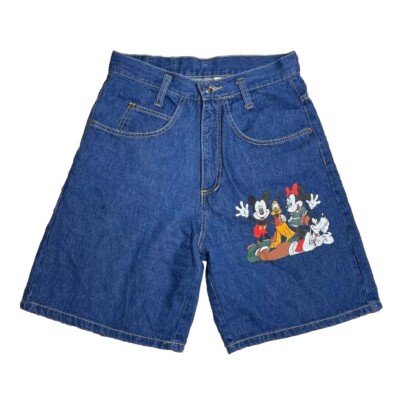 Vintage 90s Disney Mickey Mouse Denim Shorts Size M By Jerry Leigh
