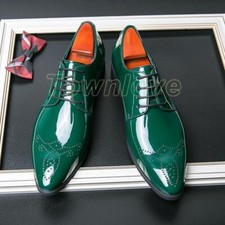 Men Patent Leather Dress Shoes Formal Oxford Comfort Pointy Toe Wedding Shoes Sz