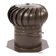 Wind Turbine Roof Vent Master Flow Weathered Wood Galvanized Dual Bearing 12 In