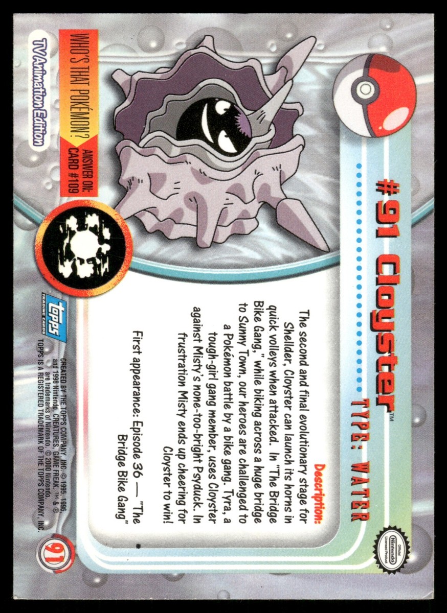 1995 cloyster pokemon card value 1999 Pokmon Fossil 1st Edition 32/62 CGC 9 Mint Oblivion Collectibles Water Colorless Pokemon Card Topps Series Cloyster