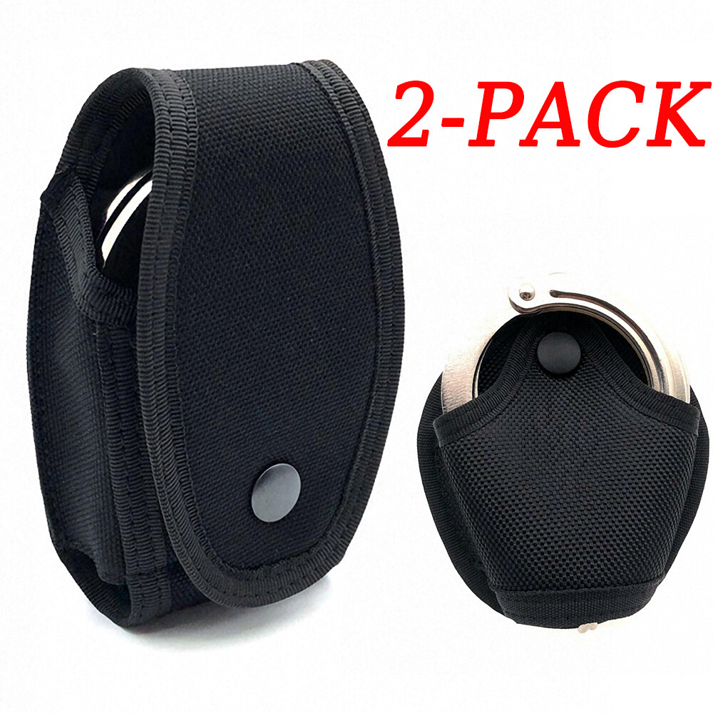 2-PACK Tactical Double Handcuff Case Hidden Snap Law Enforcement Handcuff Holder