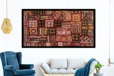 Vintage Embroidered Ethnic Wall Décor Tapestry Fine Zari Hand work Wall Hanging