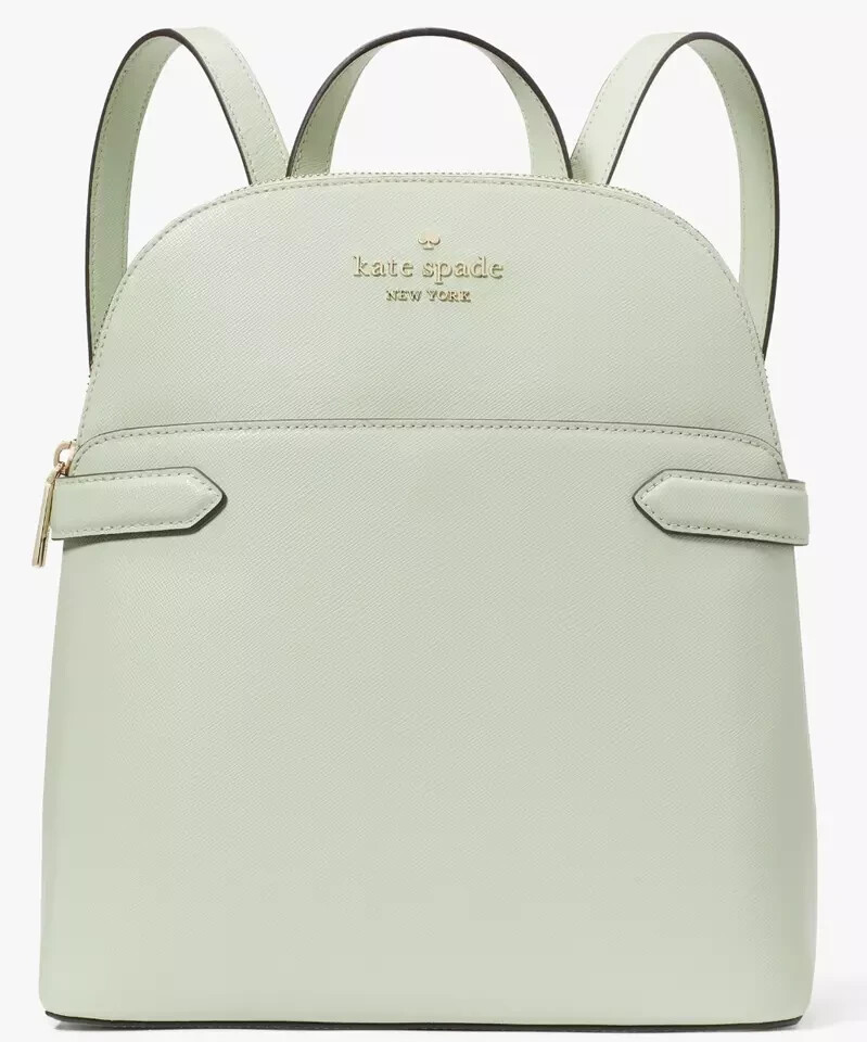 Kate Spade Staci Dome Backpack Mint Green Leather Bag Lt Olive