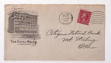 1924 The Hotel Waldo Lima OH Advertising Cover