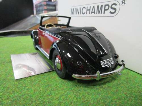 VOLKSWAGEN BEETLE de 1949 noir et bordeaux 1/18 MINICHAMPS 107054230 coccinelle - Picture 3 of 5