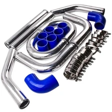2.5 inch 64mm Universal Aluminum Intercooler Turbo Piping Kit+ Silicone+Clamp