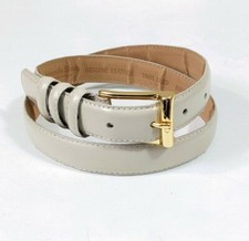 Amanda Smith beige belt Size medium genuine leather 29-33 Gold Toned Buckle