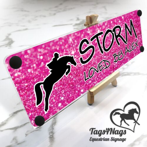 Horse Stable Name Sign Bright pink & Black text, 10 logo & font options - Picture 18 of 24