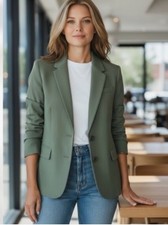 NWT J.Crew Academia Two Button Women's Twill Blazer Jacket Sage Green US 4