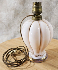 Vintage Pink Opaline Table Lamp With Gold Trim From The 40s/50s Made In France