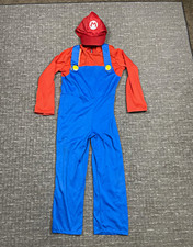 Mario Unisex Complete Outfit Jumpsuit w/ Hat Halloween costume child large L boy