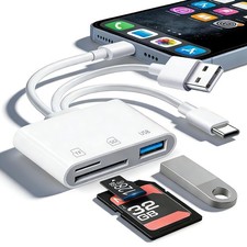 3IN3 SD Card Reader,USB C Reader,supports and Reader