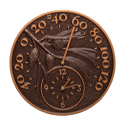 Whitehall Pinecone Thermometer Clock