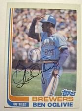 BEN OGLIVIE - SIGNED 1982 TOPPS #280 Baseball Card MILWAUKEE BREWERS MLB