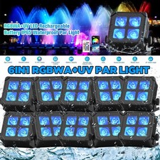 Rechargeable RGBWA UV Waterproof 4LED Par Light DMX APP Party Light Disco Stage