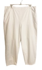 Eileen Fisher Organic Cotton/Hemp White Baggy Cropped Pants Pockets Size Large