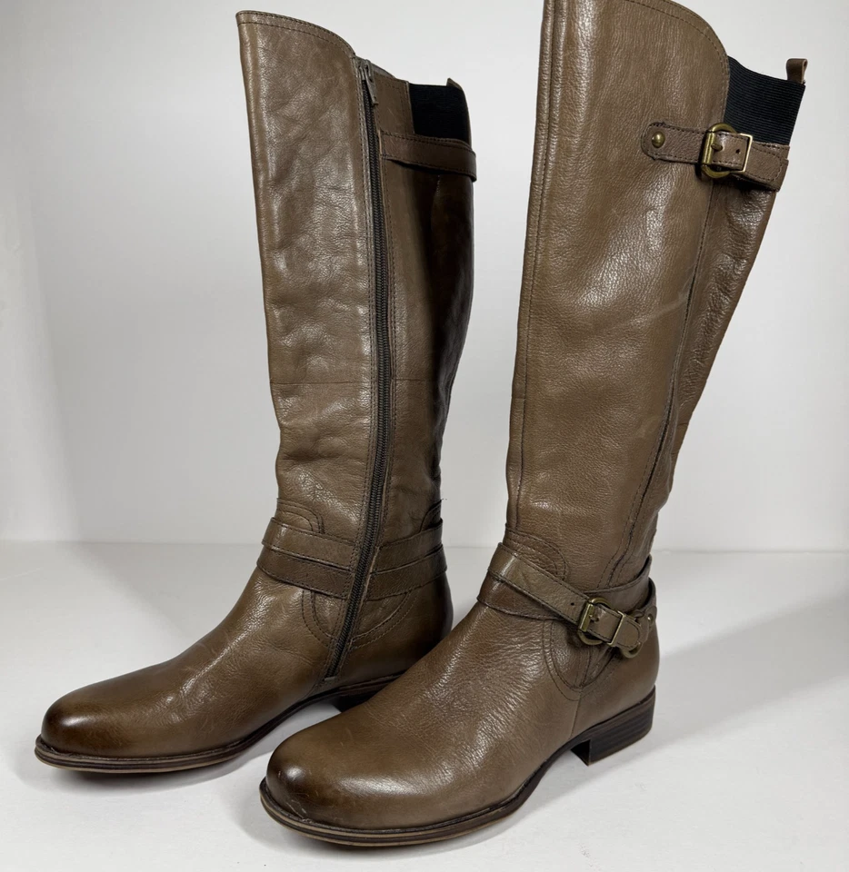 Botas Naturalizer Mujer 8.5M Gris Marrón Juletta Alto Montar N5 Cómodas Rodilla Foto 2 de 4