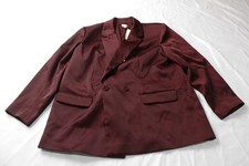 A New Day Women's Structured Satin Double Breasted Blazer MS7 Burgundy Size 2XL