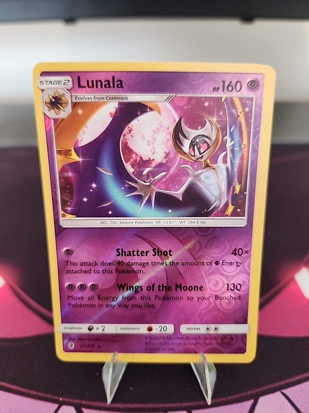 Lunala 61/145 Pokémon TCG Guardians Rising  Reverse Holo LP