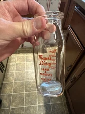Meyers Dairy ACL Half Pint Milk Bottle Minster Ohio OH