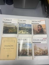 6 Sheet Music Books: Beethoven - Czerny - Chopin - Sonata - Kuhlau - Hanon
