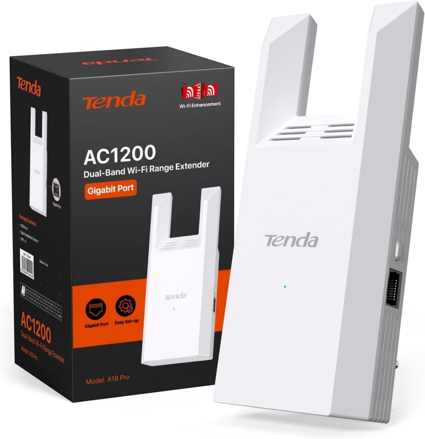 Tenda A18 Pro Extender Wi-Fi AC1200 | Porta Gigabit LAN | Dual Band