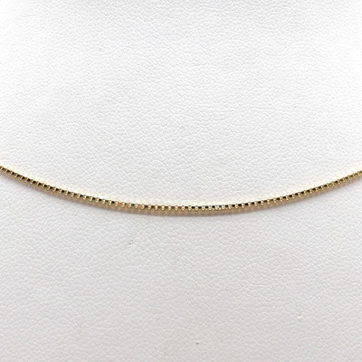 Solid 14k Gold Venetian Box Link Pendant Chain Necklace 18in Italy New