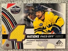 2025-26 UD SP Game Used - Rasmus Andersson 4 Nations Face-Off Fabrics #4N-RA