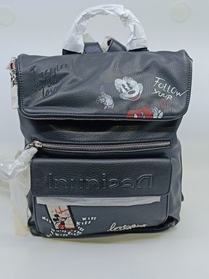 Desigual Mickey Mouse Rucksack Schwarz Disney Half-Logo KISS 23SAKP30 NEU