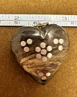 Victorian Heart Pendant made of Dark Horn and Metal Inlays European Sweetheart — photo 2