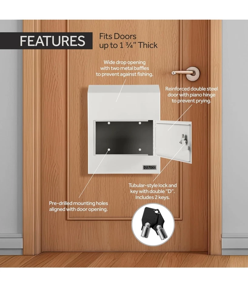 Durabox Through the Door Mail Box, Safety Box, Drop Box -  Home, Office Use - Image 2 of 4