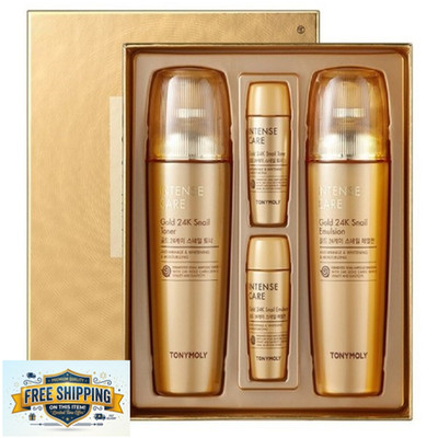 TONYMOLY Intense Care Gold 24K Snail Skincare Set (Toner 140ml + Emulsion 140ml)