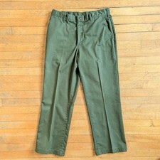 Vintage Boy Scouts of America BSA Uniform Pants Olive Green Twill 34x30 Straight