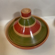  Stoneware Tagine 28cm Striped Moroccan Terracotta Cookware Cooking Pot