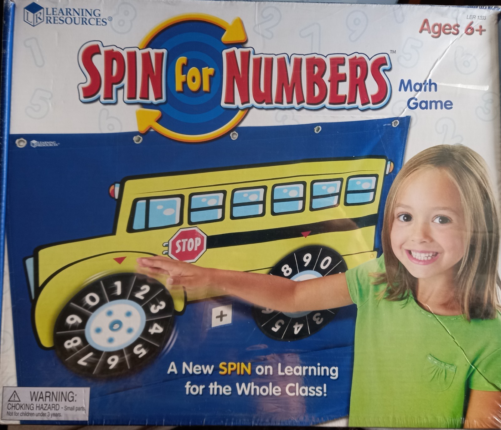 LEARNING RESOURCES EDUCATIONAL GAME Spin for Numbers boxed bit worn but SEALED