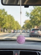 Sparkling Crystal Car Charm Rearview Mirror Hanging Ornament