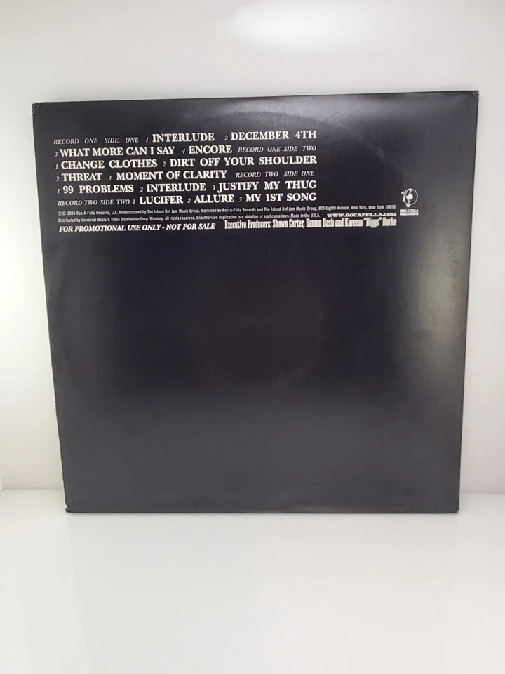 Jay-Z The Black Album Acapella on Roc-A-Fella Double Promo Vinyl LP Hip-Hop Rare - Image 2 of 4