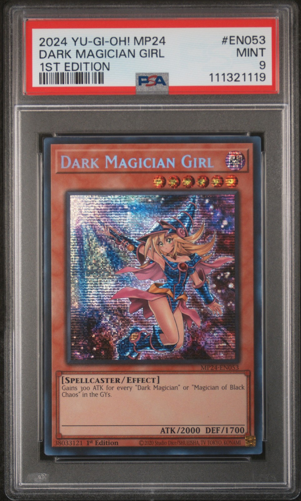 2024 YU-GI-OH! MP24-25TH ANV TIN: DUELING MIRRORS DARK MAGICIAN GIRL PSA 9