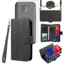 Phone Case for Moto Z4/Moto Z 4 Play/MotoZ4 Force Zipper Wallet Cell Cover wi...