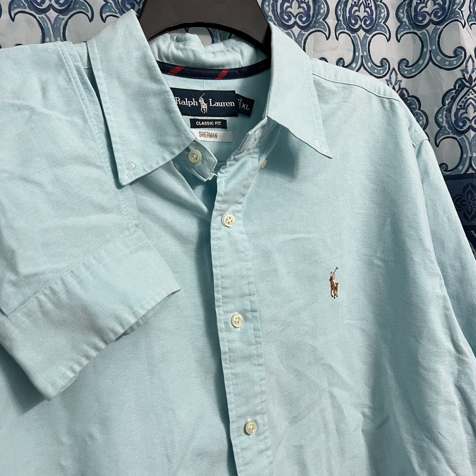 Camicia vintage Ralph Lauren vestibilità classica bottoni Oxford uomo grande L carne pony