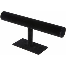 Plymor Black Velvet T-Bar Bracelet Display Stand, 12" W x 5" H