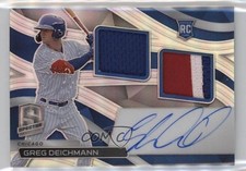 2022 Panini Chronicles Spectra Rookie Dual Jersey Greg Deichmann Auto 1t3