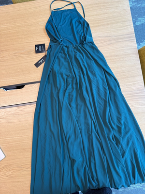 Lulus Women's Sz S Mythical Green Emerald Backless Halter Maxi Dress NWOT |  eBay