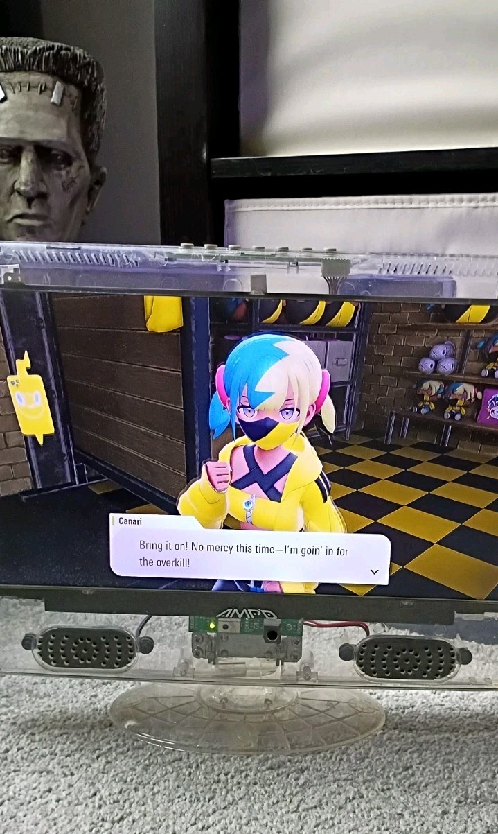 AMP'D 15" Retro Gaming Television Clear Jail Prison TV LED FHD WITH SPEAKERS