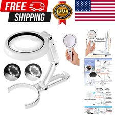 Magnifying Glass with Light and Stand, 30X 10X Foldable Handheld Large Magnifyin
