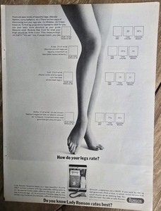 1961 Lady Ronson Shaving Razor Women's Legs Vintage Ad 